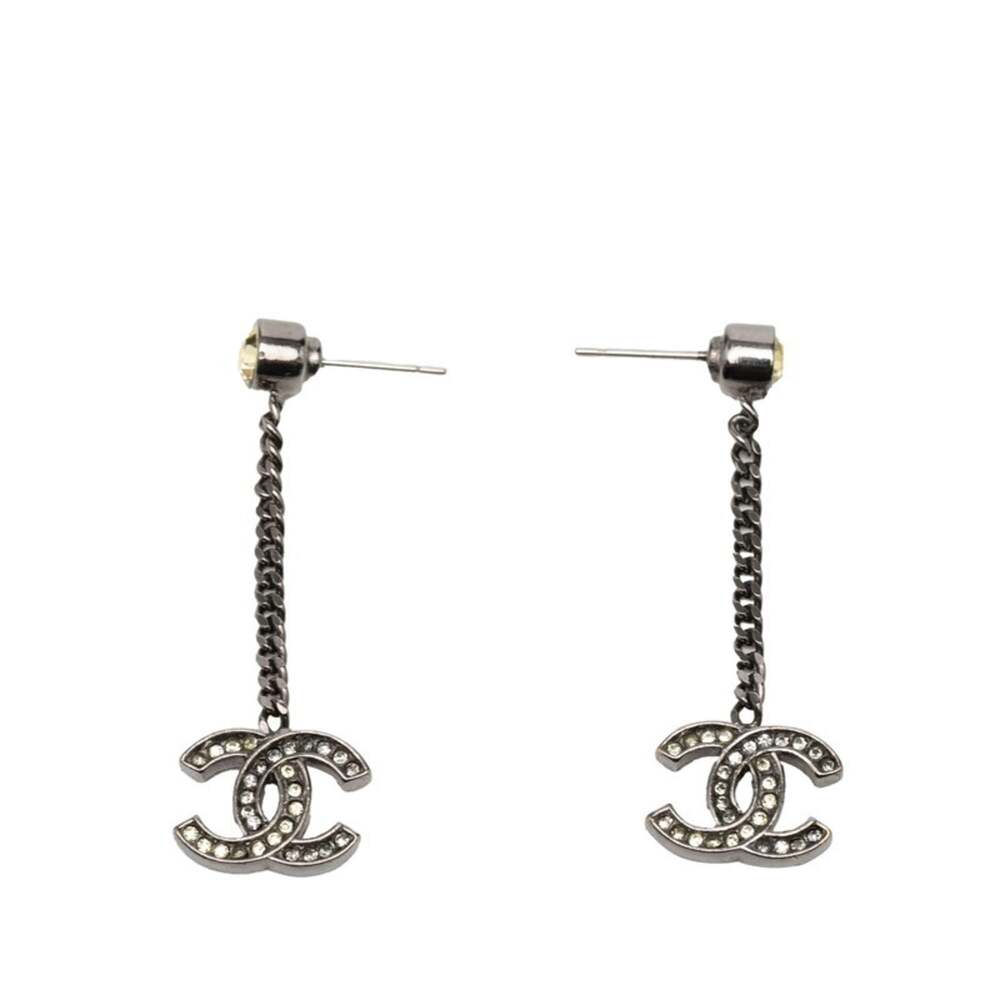 Chanel Cc Logo Earrings Silver-Tone #256911C80B